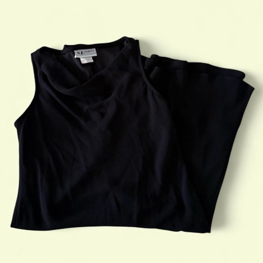 S.L. Fashions Black Midi Dress